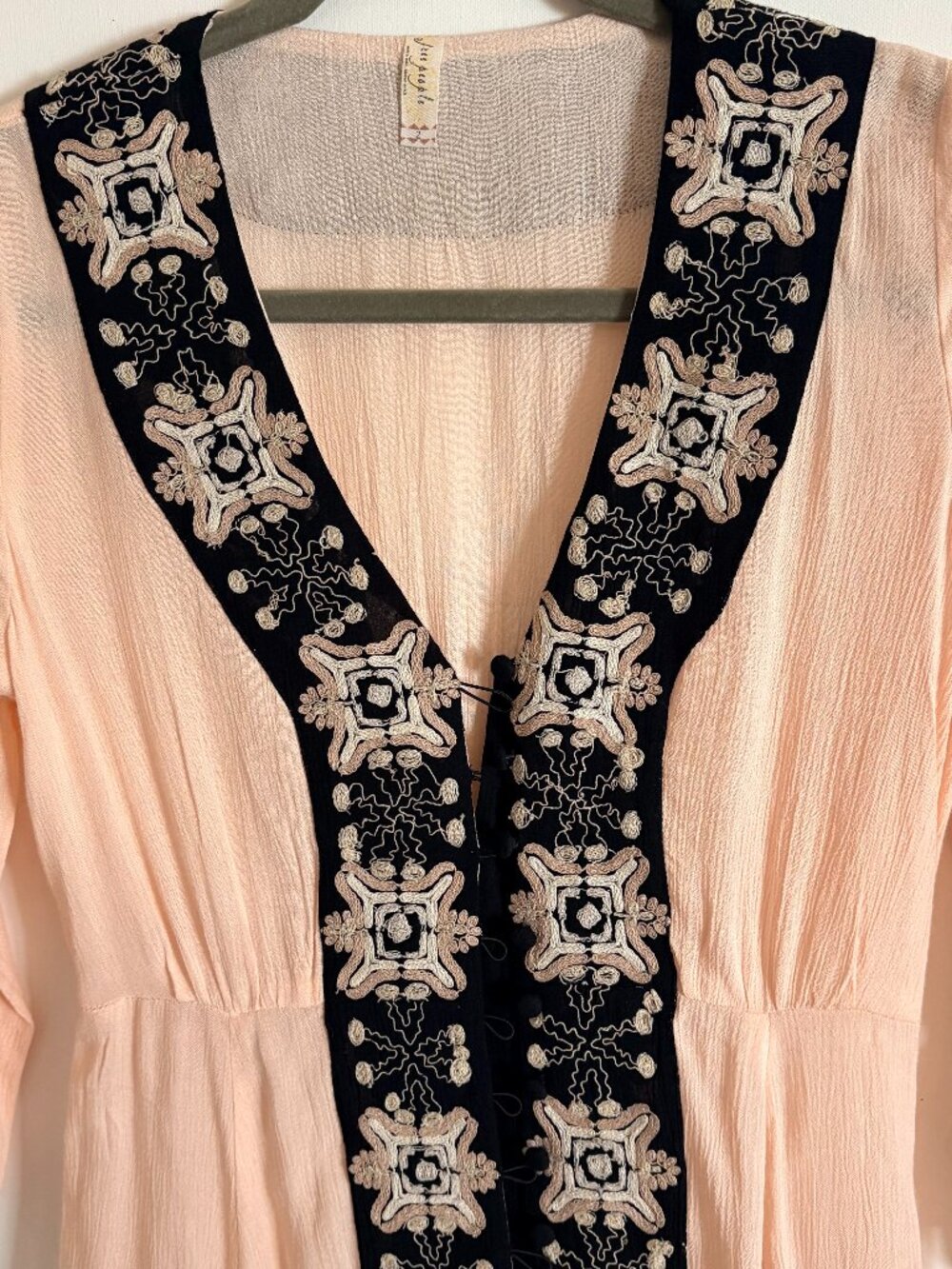 Free People Journey To The Horizon Embroidered Maxi Dress Pink Sz 2 (S) Women’s - Picture 7 of 9